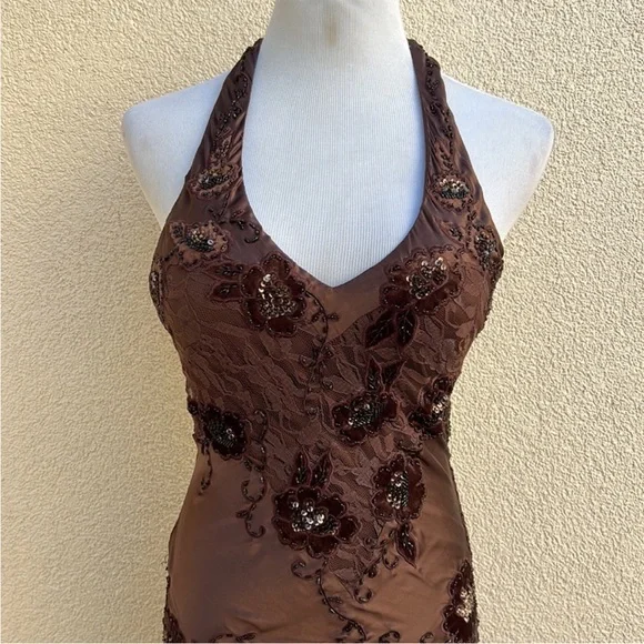Vintage 90’s 100% Silk Beaded Dress Vintage Beaded Dress Lace Dress Silk Prom - Picture 5 of 17